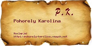 Pohorely Karolina névjegykártya